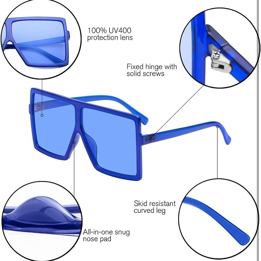 GRFISIA Square Oversized Sunglasses UNISEX Flat Top Fashion Shades

0105 - Picture 4 of 8